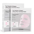 COSRX Pink Peptide Collagen Lifting Glow Hydrogel Gesichtsmasken Hautpflege 3 Stück, Kollagen Gesichtsmaske, Reise-Essentials, Overnight Gesichtsmaske für straffende Pflege, Korean Skincare