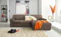 Ecksofa DOMO COLLECTION "Topper, elegant und zeitlos, kompaktes Stellmaß 245/155cm, L-Form", braun, B:245cm H:78cm T:155cm, Sofas, Ecksofa, mit Recamiere, wahlweise mit Schlaffunktion