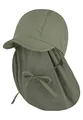 Sterntaler Schirmmütze Nacken - Unisex Baby- und Kinder Mütze mit Nackenschutz und einsteckbaren Ohrenklappen - UV-Schutz 50+ Sommermütze zum Binden - Popeline (Bio) Kopfbedeckung - mattgrün, Größe 45