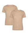 DANISH ENDURANCE 100% Merino Shirt Damen, Geruchsresistentes Tshirt, 2er-Pack, Sandfarben, XL