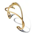PANDORA Essence Organisch Geformtes Herz Armreif aus Sterling Silber mit vergoldeter Metalllegierung, Größe: 17cm, 563808C00-1