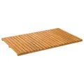 vidaXL Badematte Uni Braun 80 x 50 cm Holz, Badezimmeraccessoire, minimalistischer Holz-Badematte, drinnen und draußen, beige, rutschfest, feuchtigkeitsbeständig