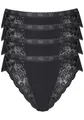 sloggi Tai-Slip Chic (4er Pack) hoher Beinausschnitt, feminin, Spitzeneinsätze, weich, elastisch