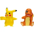 Jazwares Pokémon Battle Figure First Partner Set Figuren 2er-Pack Glumanda #2, weiblicher Pikachu (92733)