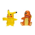 Pokémon PKW3585 - Battle Figure Pack - Pikachu und Glumanda, offizielle detaillierte Figuren, je 5 cm