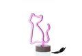 SATISFIRE LED Dekolicht LED Neonlicht KATZE Neonschild Leuchtfigur USB Batterie 25cm pink