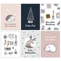 Papierdrachen Weihnachtskarten Set - 12 liebevoll gestaltete Postkarten zu Weihnachten - Kunstdruck zum Verschicken, Pakete dekorieren und Sammeln - Grußkarte Weihachten - Hygge Karten Set 16