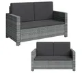 STEELSØN Gartenlounge-Set Elnath Sitzgarnitur mit Sitzpolster, (Gartensofa für 2 Personen in Grau-Meliert/Anthrazit), Sonnenlounge wetterfestes Polyrattan, verschiedene Ausführungen