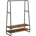 Vasagle Kleiderständer mit 2 Regalen 45 cm x 100 cm x 160 cm Braun-Schwarz