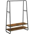 Mid.you Kleiderständer, Braun, Schwarz, Metall, Holzwerkstoff, 100x160x45 cm, Schuhablage, Garderobe, Garderobenständer