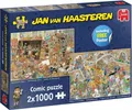 Jumbo 20052 Jan van Haasteren - Ein Ausflug ins Museum 2x 1000 Teile Puzzle