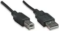 Manhattan Hi-Speed - USB-Kabel - USB Typ B (M) bis USB (M) - USB2.0 - 5,0m - geformt - Schwarz (337779)
