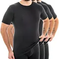 HERMKO 3847 3er Pack Herren extralanges Kurzarm Shirt (+10cm) aus 100% Bio-Baumwolle, Größe:D 6 = EU L, Farbe:schwarz
