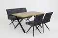 HELA Drehstuhl PORTO (Set, 4 St), 4-Fuß, 360° drehbar, Federkorb, Vintage Velvet Optik, mit Griff
