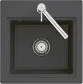 335A2FRW Subway Style 50 S Flat Stone White Keramik Excenter Flächenbündige Spüle 50 cm Unterschrank