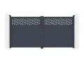 EXPERTLAND - Elektrisches FlÃ Â ÂÂ Ã Â ¼geltor in Aluminium mit Teilmotiven L355 x H182 cm dunkelgrau - BAZIO