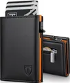 TENBST Portmonee Herren - Ultradünne Geldbörse Herren aus Echtleder, Smart Wallet 3.0 mit Magnetverschluss, RFID-Schutz Kartenetui, Elegantes Orange als Slim Wallet - Geschenke zum Vatertag