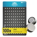 ABSINA AG3 LR41 Knopfzelle 100er Pack - 1,5V Alkaline Knopfzellen auslaufsicher & mit langer Haltbarkeit - LR736 / L736 / G3 / G3A / 3GA / 192 / GP192 / V3GA / RW87 - Knopfbatterien Batterien Batterie