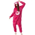 Katara Partyanzug Glücksbärchis Jumpsuit Onesie für Erwachsene S-XL, Karneval, Kigurumi - Glücksbärchi Herz Lieb mich pink L (165-175cm) Körpergröße L (165-175 cm)