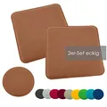 heimtexland ® 2er Pack Sitzkissen Filz Stuhlkissen Bodenkissen Polster Stuhlauflage Indoor Outdoor Kissen eckig Typ631 Filzkissen Camel braun 35x35 cm 2 Stück