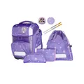SCHNEIDERS SCHULRANZEN-SET FLOWERY 9tlg mit LED-Leuchtstäbe lila Blumen