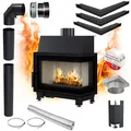 Rechter Luftkamin-Einsatz KRATKI SIMPLE 6kW Eco Rekuperation SCHLIESSSET