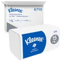 Kleenex Ultra Papierhandtücher mit Interfold Faltung, 3-lagige Papiertücher mit V-Faltung, mit Airflex Technologie und FSC-Papier, 15 Packungen x 96 Handtücher(1.440 Falthandtücher), Artikel-Nr. 6710