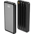 Forever Powerbank 10000 mAh mit USB-C + Lightning + microUSB Kabel für Huawei iPhone Samsung