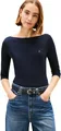 Tommy Hilfiger Damen Langarmshirt New Cody Slim U-Boot-Ausschnitt, Blau (Nos Desert Sky), XXS