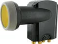 Schwaiger 714371 Universal-Quad-LNB (für 4 Teilnehmer, herausziehbare Wetterschutzabdeckung, anthrazit)