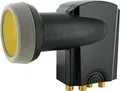 Schwaiger Quad LNB 4 TN Sun Protect Wetterschutz ASTRA HD tauglich anthrazit