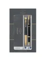 Parker Urban Duo-Geschenkset mit Kugelschreiber und Füller | schwarz-goldene Zierteile | Nachfüllmine und -patronen mit blauer Tinte | Geschenkbox