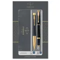 Parker Urban Duo-Geschenkset mit Kugelschreiber und Füller schwarz-goldene Zierteile Nachfüllmine und -patronen mit blauer Tinte Geschenkbox