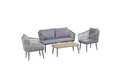 ESTEXO Sitzgruppe Gartenmöbel Set Rope Essgruppe Outdoor Gartenbank Gartentisch Grau