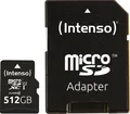 Intenso Premium Flash-Speicherkarte microSDXC-an-SD-Adapter inbegriffen 512 GB UHS Class 1 / Class10 microSDXC UHS-I (3423493)