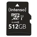 Intenso Professional microSDHC 512GB Class 10 UHS-I, U3, V30 Speicherkarte inkl. SD-Adapter, für 4K Aufnahmen, GoPro, Insta 360, dji, Osmo, Steam Deck, Drohne, Actionkamera, schwarz