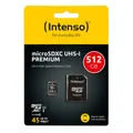 Intenso Micro SDXC 512GB Premium MicroSDXC 512 GB UHS-I 45 MB/s Class 10 OVP