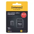 Intenso Micro SDXC Karte 512GB Speicherkarte UHS-I Premium 90MB/s Class 10