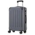 YONSLY Hartschalen-Trolley Hartschalen-Koffer Trolley 360° Rollen, robuster Reisekoffer, 4 Rollen, mit Zahlenschloss, für Business und Urlaub 46/55/66/76 cm grau 66 cm