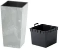 Pflanzkübel PROSPERPLAST "Urbi Square Beton", blau (betongrau), B:26,5cm H:50cm T:26,5cm