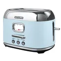 Muse Retro Toaster, 2 Scheiben, 6 Bräunungsstufen, analoge Anzeige, beleuchtete Tasten, Krümelschublade, pastell blau