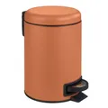 Wenko-Wenselaar GmbH & Co. KG WENKO Treteimer Leman terracotta, 3 Liter, Hochwertiger Mülleimer mit integriertem Beutelhalter, 1 Stück 24634100