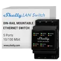 Shelly LAN Switch | Ethernet Netzwerk Switch Für Die DIN Schiene (10/100 Mbps) | 5 RJ45-Anschlüssen | 110V - 230 V | Keine Zusätzlichen Adapter Erforderlich | Einfache Installation | Plug & Play