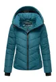 MARIKOO Winterjacke Damen (XS-3XL) - Wasserabweisend, Warm, Kapuze abnehmbar, Winddicht - Steppjacke, Frauen - Stehkragen, 4 Taschen, verlängerter Zipper - Petrol S