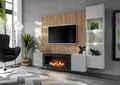 Wohnwand Anbauwand XARI PGAS L-K mit Led B. und Push - Click und Bio-Ethanol Kamin