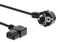 PremiumCord Netzkabel 230V 5m, Stromkabel mit Schutzkontakt gewinkelt auf Kaltgerätebuchse C13 gewinkelt, IEC 320, PC Netzkabel 3 Polig, Farbe schwarz