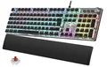 TECURS – Mechanical Gaming Keyboard, Tastatur, QWERTZ, Red Switches, RGB, 105