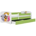 Kocot Kids Kinderbett Babydreams Zoo mit Schublade 140x70 cm ohne Matratze in grün - Weiß