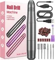 Nagelfräser, Nagelfräser für Gelnägel, Elektrische Nagelfeile 20000 u/Min Verstellbare Geschwindigkei Fräser für gelnägel, Pediküre Maniküre Set für Nagelhaut Shellac Acrylgel