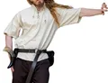 Leonardo Carbone® Mittelalter Hemd Eric - Mittelalter Kleidung, Mittelalter Hemd Herren, LARP-Kleidung, Festival Outfit Herren, Karneval Kostüm, Freizeithemden Kurzarm - 100% Baumwolle Natur S